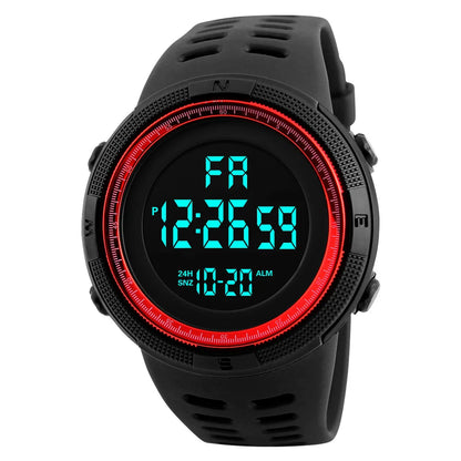 YIKAZE 55mm Digital Sports Watch | 50M Water Resistant, LED Backlight & Silicone Strap