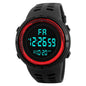YIKAZE 55mm Digital Sports Watch | 50M Water Resistant, LED Backlight & Silicone Strap