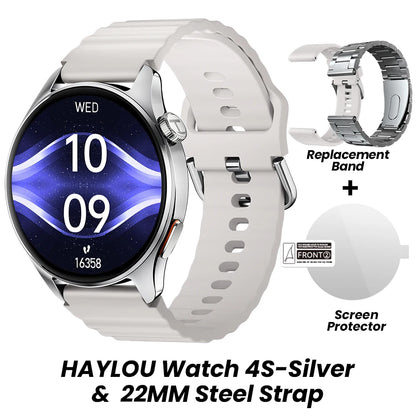 HAYLOU Watch 4S GPS Smartwatch - 1.43" AMOLED Display, 5-Satellite GPS, Bluetooth Calling, 18-Day Battery Life