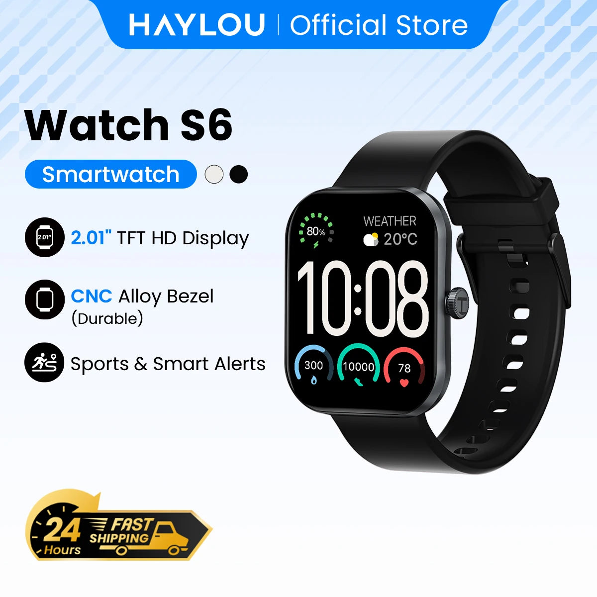 Haylou Watch S6 Smartwatch | 2.01" HD Display, Bluetooth Calling & 127 Sport Modes