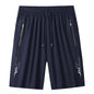 Men's Premium Quick-Dry Athletic Shorts | Elastic Waist, Secure Zipper Pocket & Stretch Fit