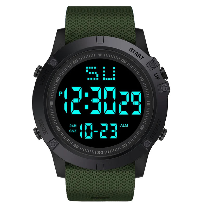 YIKAZE 55mm Digital Sports Watch | 50M Water Resistant, LED Backlight & Silicone Strap