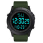 YIKAZE 55mm Digital Sports Watch | 50M Water Resistant, LED Backlight & Silicone Strap