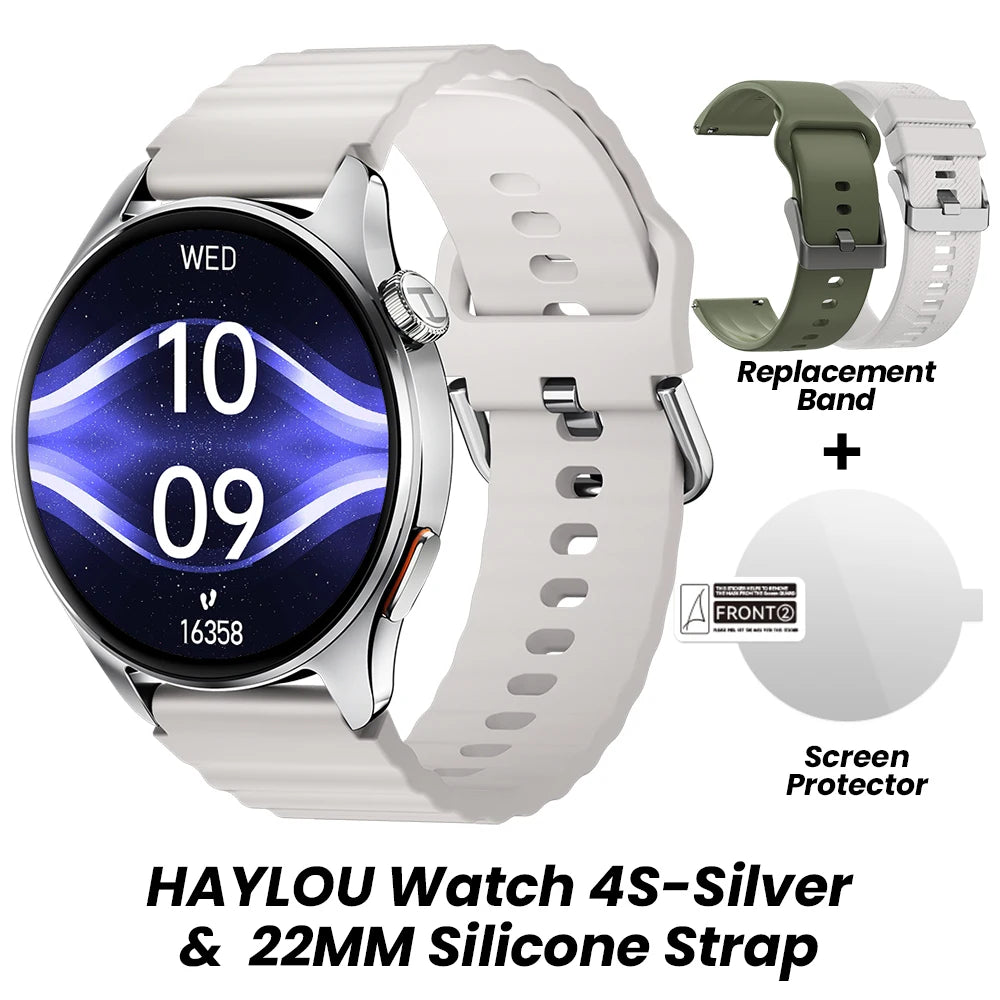 HAYLOU Watch 4S GPS Smartwatch - 1.43" AMOLED Display, 5-Satellite GPS, Bluetooth Calling, 18-Day Battery Life