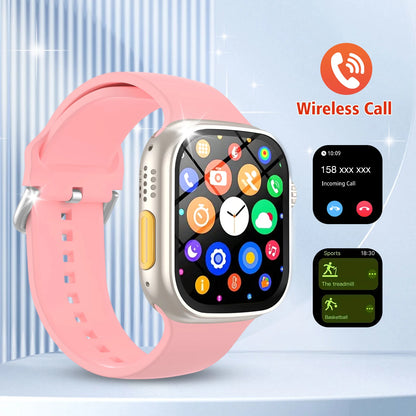 Odelettevcy 2.01" Smart Watch | Large Square Full-Touch Screen, Bluetooth Calls & Built-in USB Charging