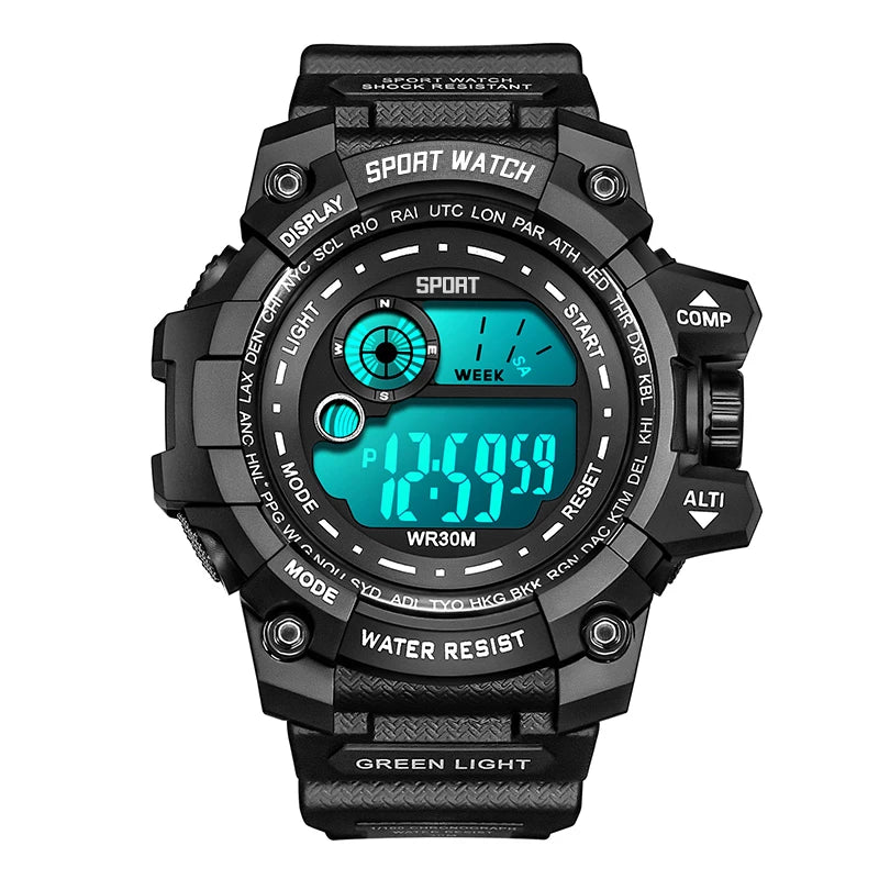 50mm Tactical Digital Sports Watch | Luminous Display, High-Impact Polymer & Splash-Resistant