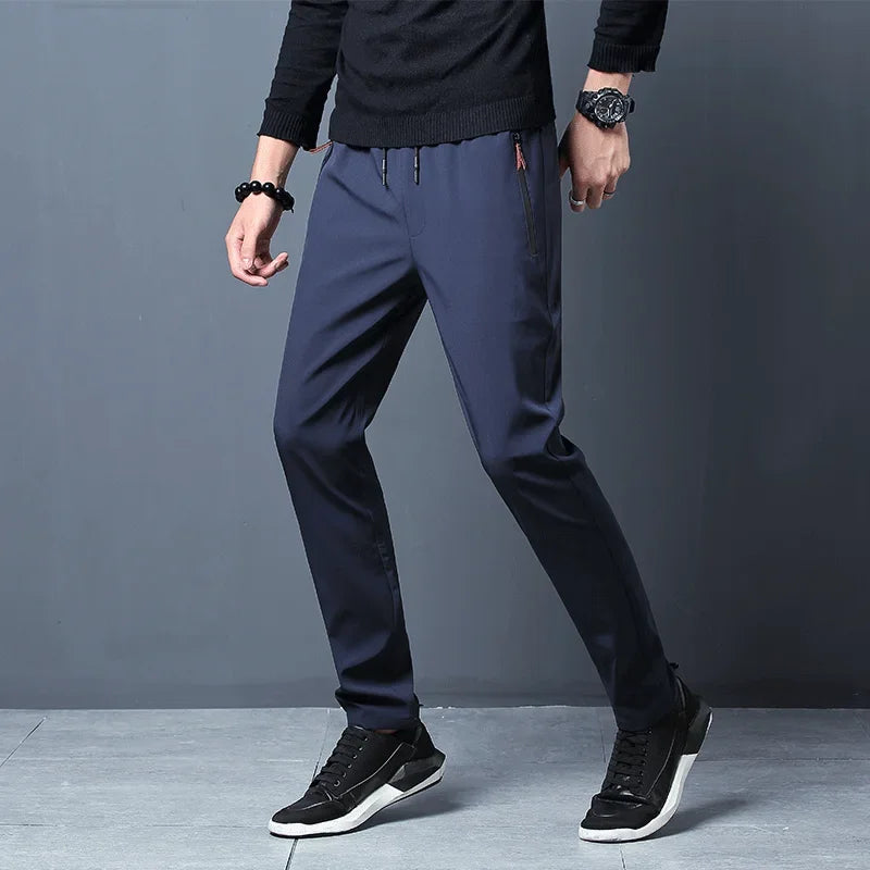 Smart Casual Men's Trousers | Straight Cut, Elastic Comfort & Breathable Weave