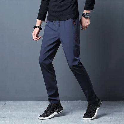 Smart Casual Men's Trousers | Straight Cut, Elastic Comfort & Breathable Weave