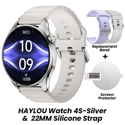 HAYLOU Watch 4S GPS Smartwatch - 1.43" AMOLED Display, 5-Satellite GPS, Bluetooth Calling, 18-Day Battery Life